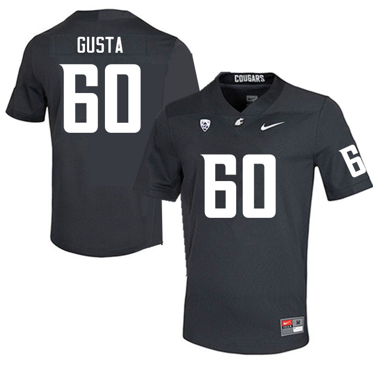 Washington State Cougars #60 David Gusta College Football Jerseys Sale-Charcoal